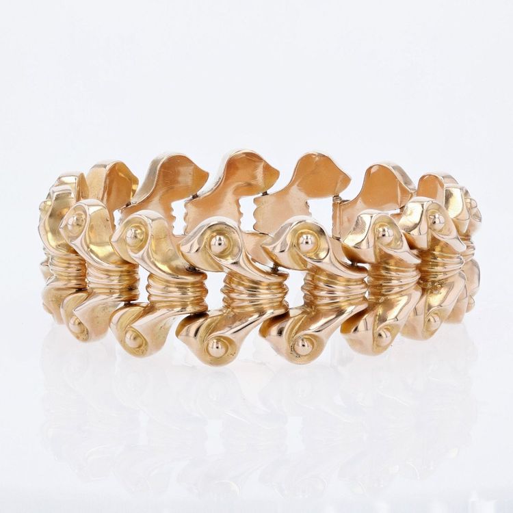 Bracelet Tank Reversible En Or Jaune