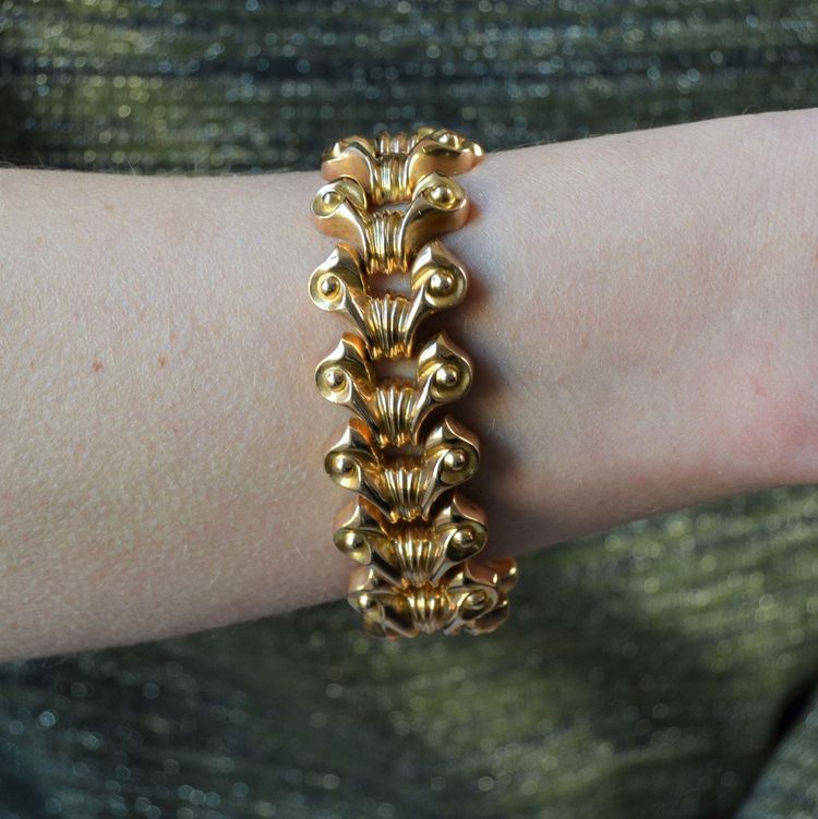 Bracelet Tank Reversible En Or Jaune