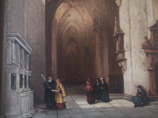 Oil on panel - Interior of the Cathedral of Trier - Johannes Bosboom (1817-1891)