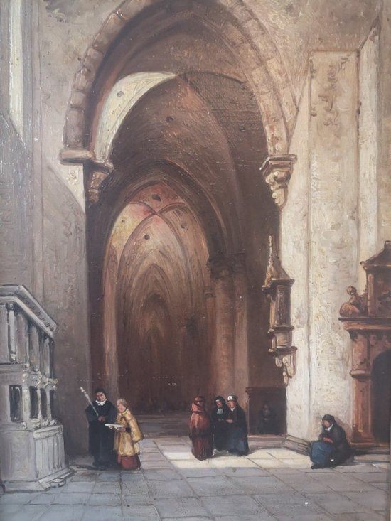 Oil on panel - Interior of the Cathedral of Trier - Johannes Bosboom (1817-1891)