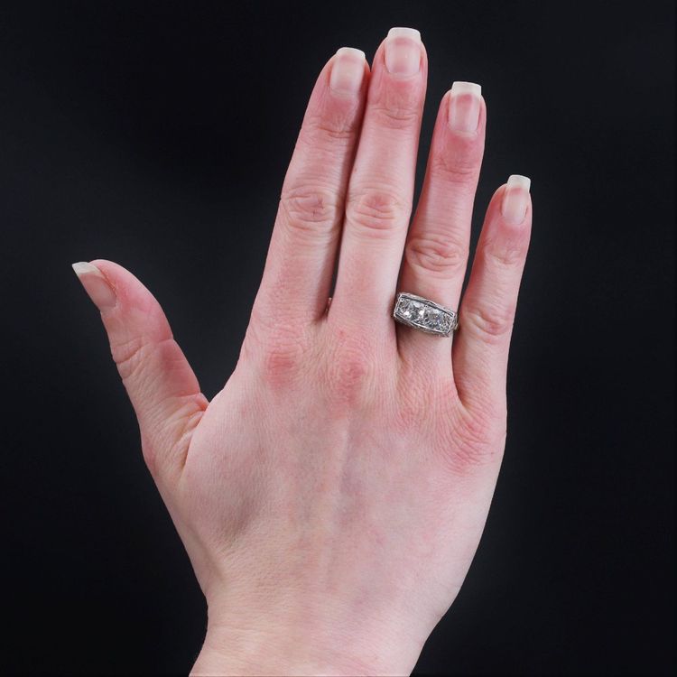 Bague Art Déco Duo Diamants