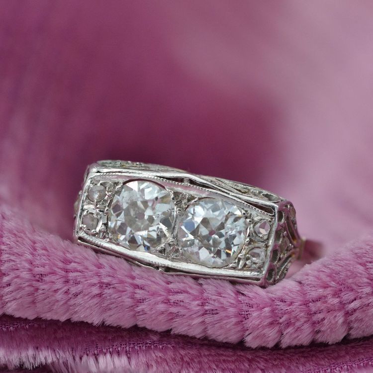 Bague Art Déco Duo Diamants