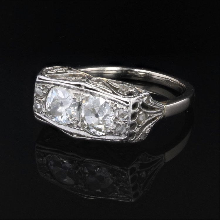 Bague Art Déco Duo Diamants