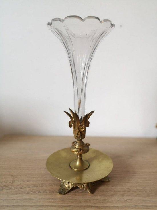 Soliflore - Bronze doré et cristal - Vers 1900
