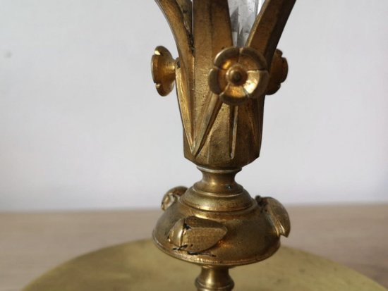 Soliflore - Bronze doré et cristal - Vers 1900