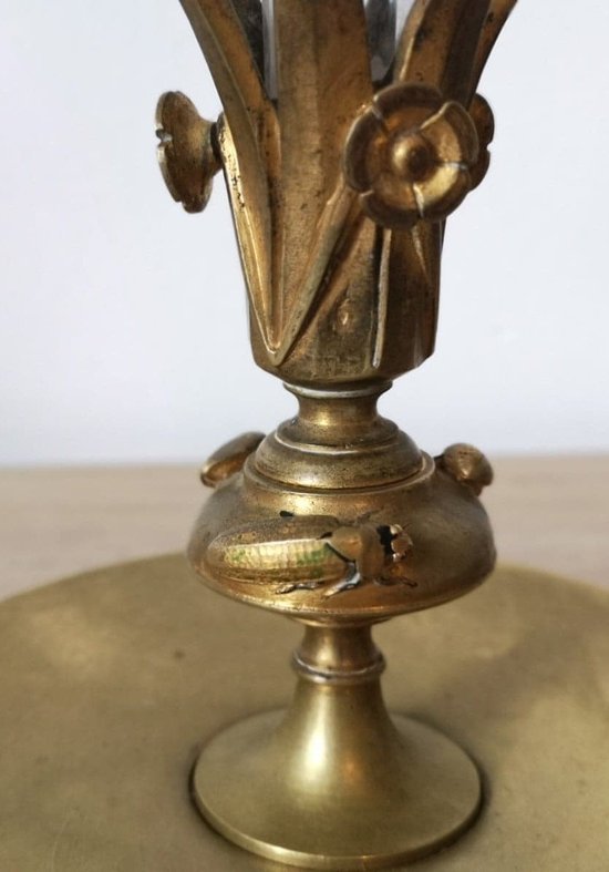 Soliflore - Bronze doré et cristal - Vers 1900