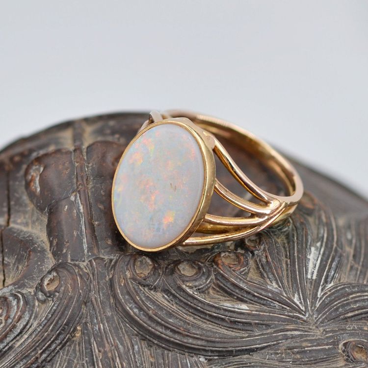 Bague Ancienne Opale Et Or