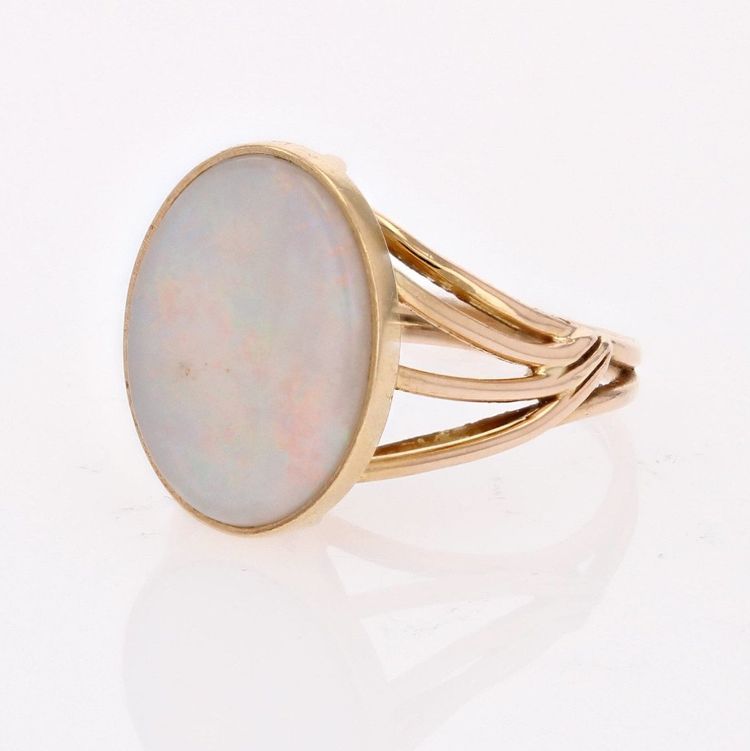 Bague Ancienne Opale Et Or