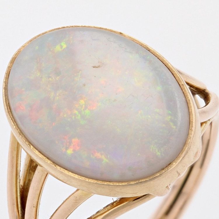 Bague Ancienne Opale Et Or
