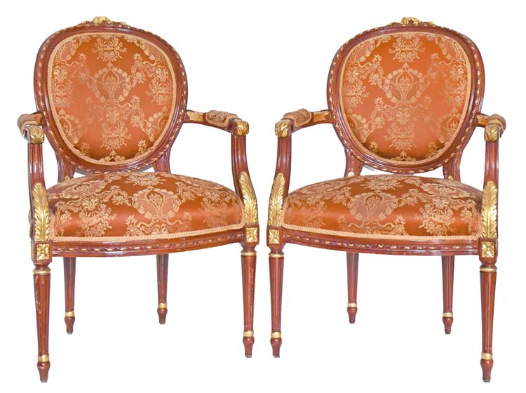 Satz von 3 Cabriolet-Sesseln im Louis XVI-Stil