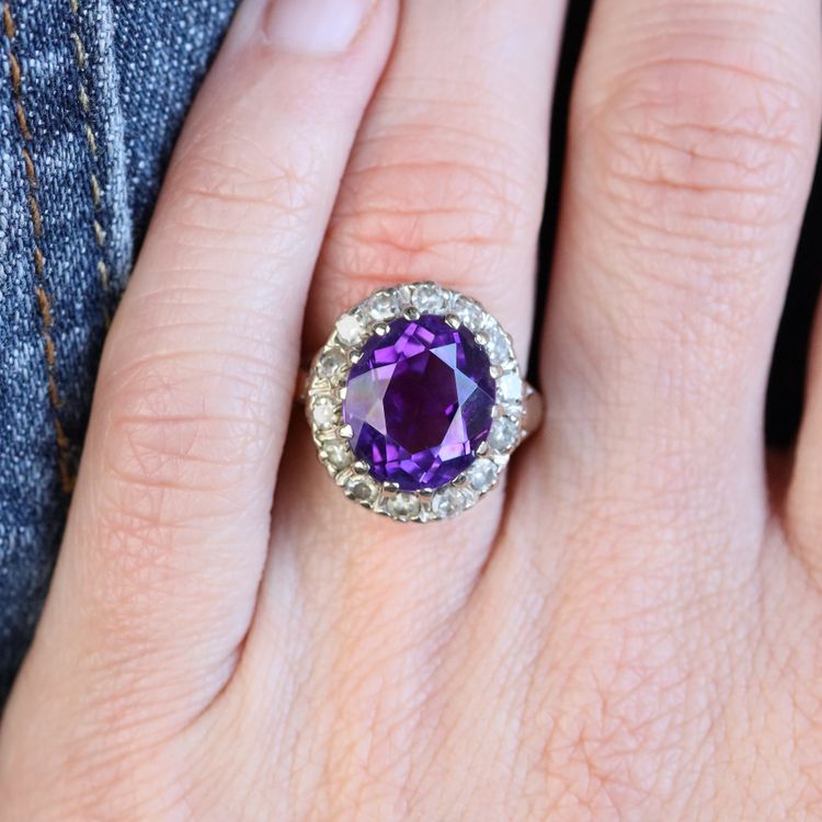 Bague Améthyste Diamants