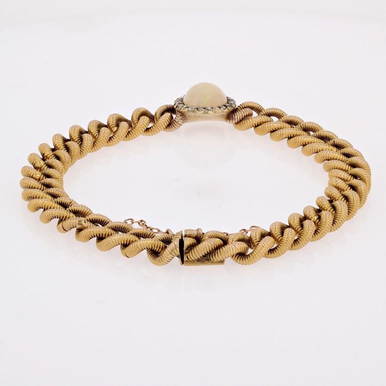 Old Curb Bracelet And Its Opal Diamond Pattern
