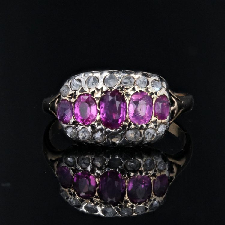 Bague Ancienne Rubis Diamants