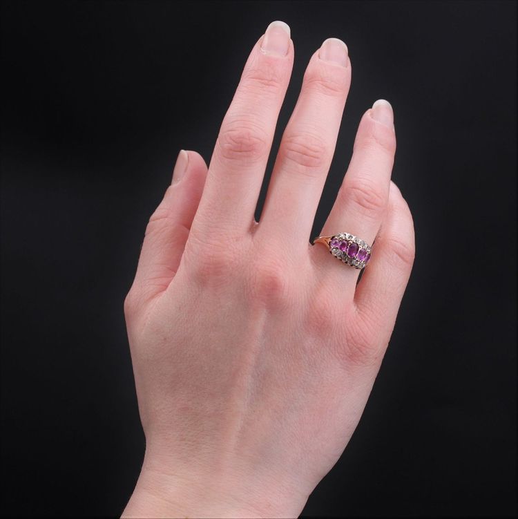 Bague Ancienne Rubis Diamants