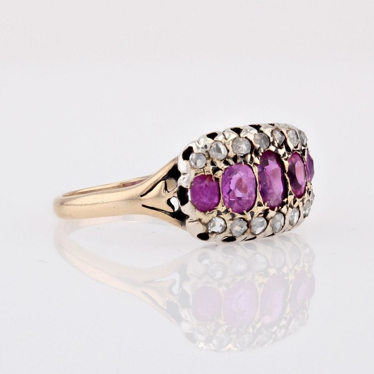 Bague Ancienne Rubis Diamants