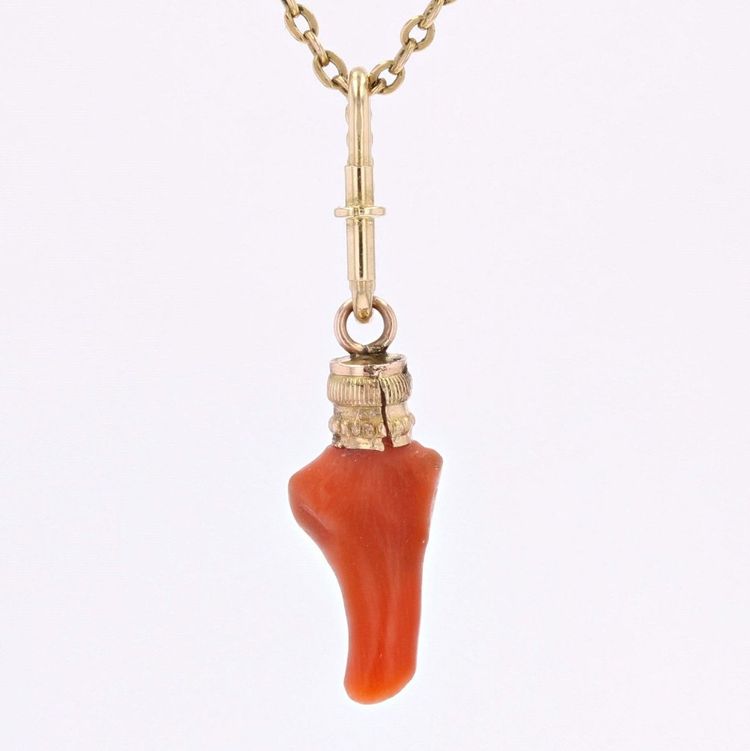 Pendentif Corail Or Jaune