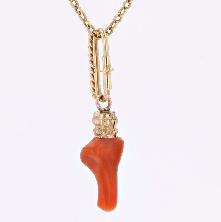Pendentif Corail Or Jaune