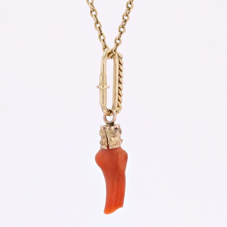 Pendentif Corail Or Jaune