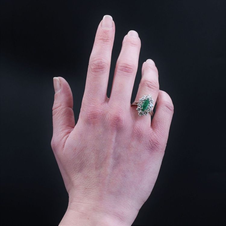 Marquise-Smaragd-Diamantring