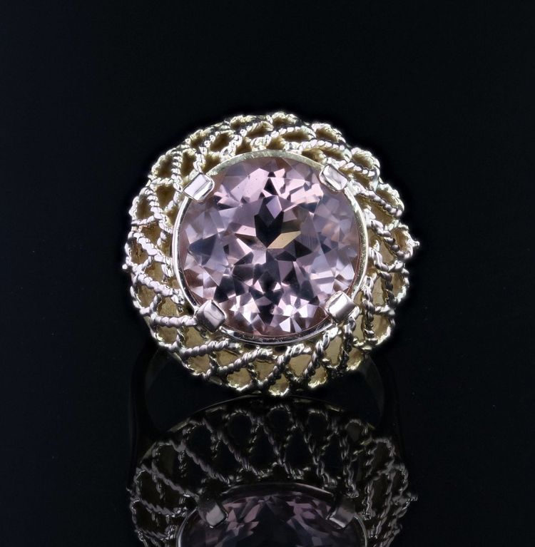 Bague Vintage Morganite Et Or
