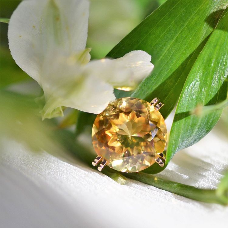 Anello vintage con citrino e oro