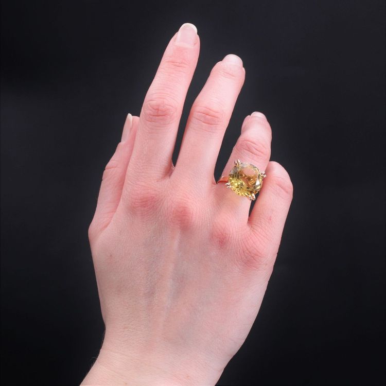 Anello vintage con citrino e oro