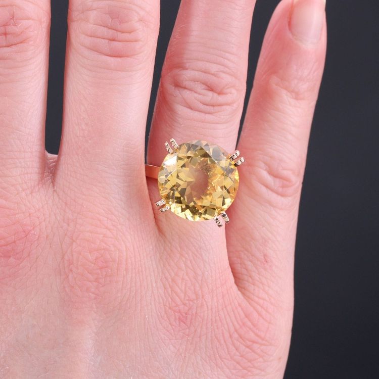 Anello vintage con citrino e oro