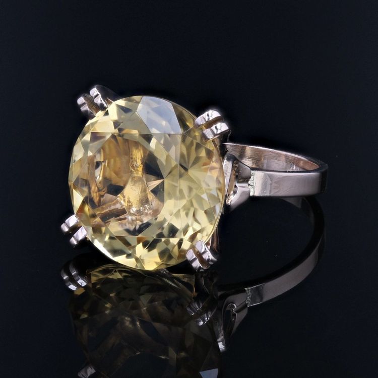 Anello vintage con citrino e oro