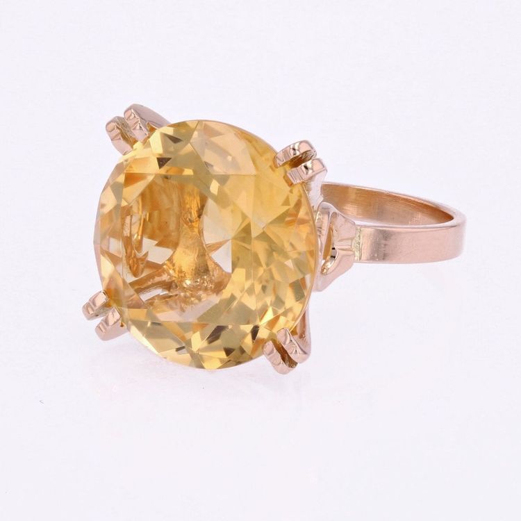 Anello vintage con citrino e oro