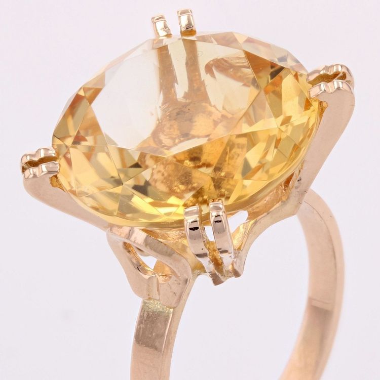 Anello vintage con citrino e oro