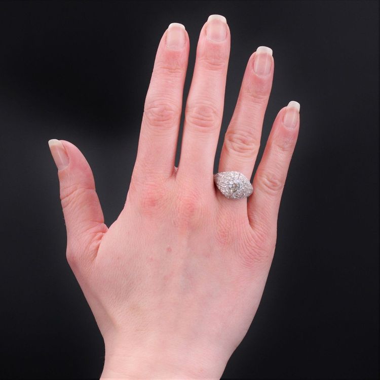 Bague Dôme Diamants Ancienne