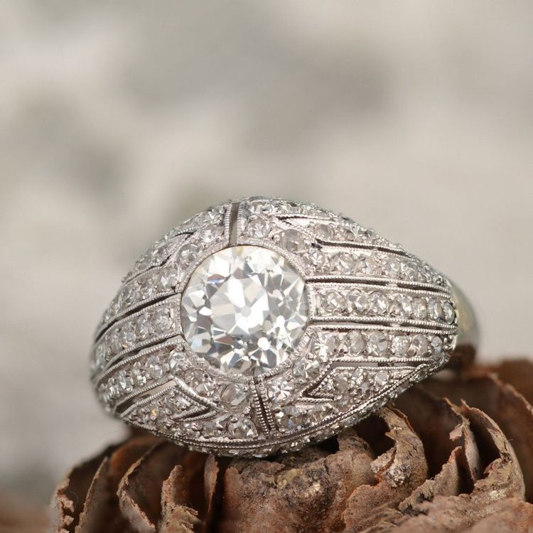 Bague Dôme Diamants Ancienne