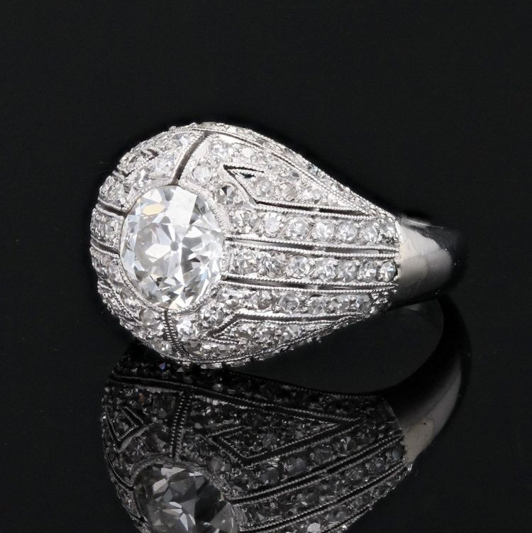 Bague Dôme Diamants Ancienne