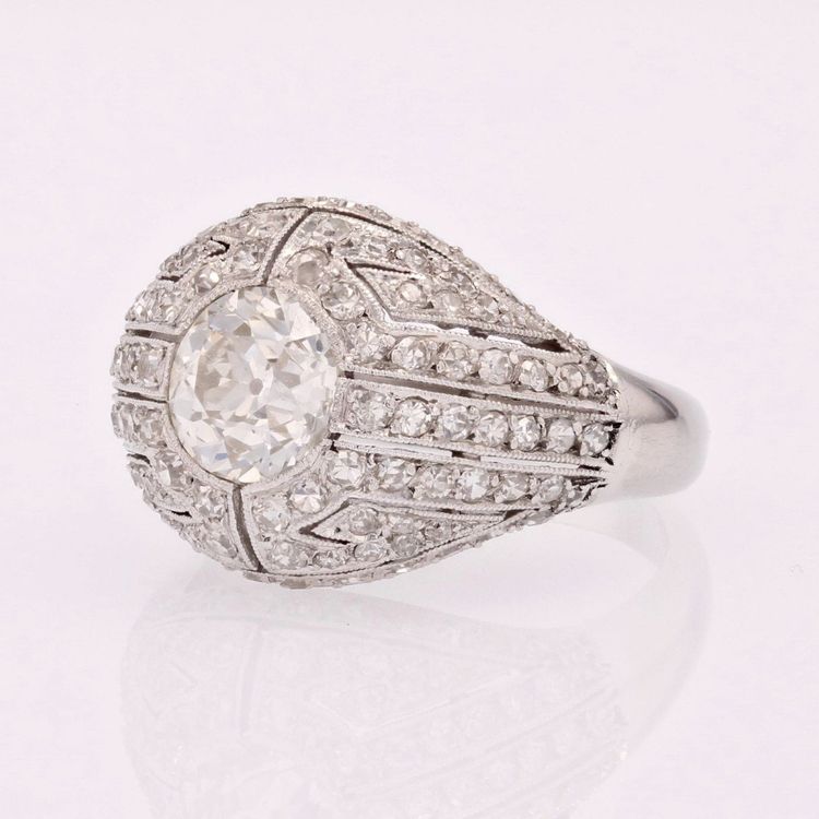 Bague Dôme Diamants Ancienne