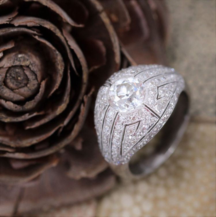 Bague Dôme Diamants Ancienne