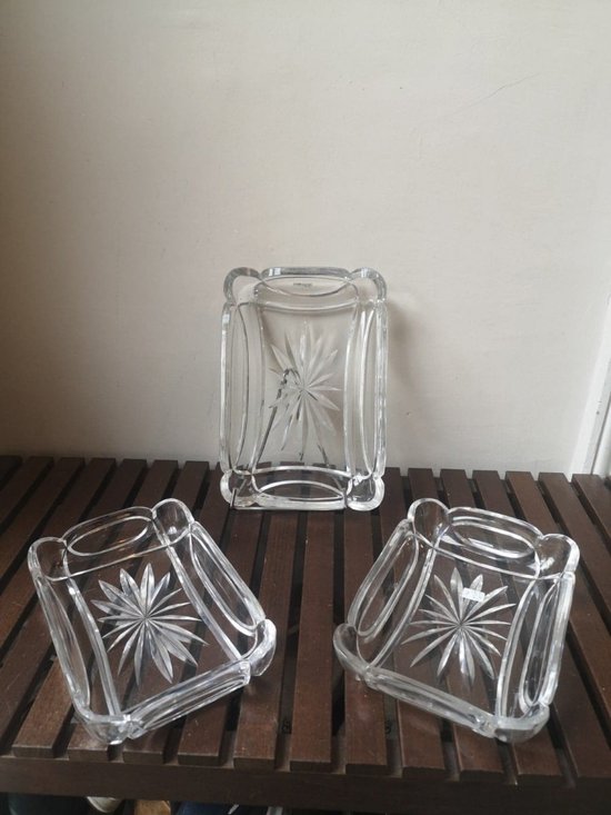 Suite de trois raviers - Cristal taillé - Vers 1930