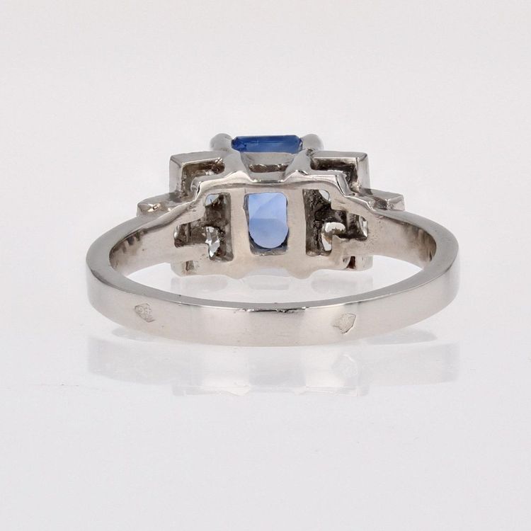 Art Deco Blue Sapphire Diamond Ring