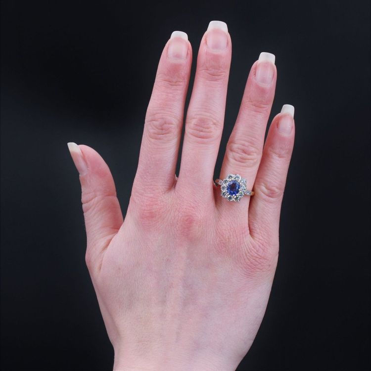 Bague Saphir Et Diamants De Fiançailles