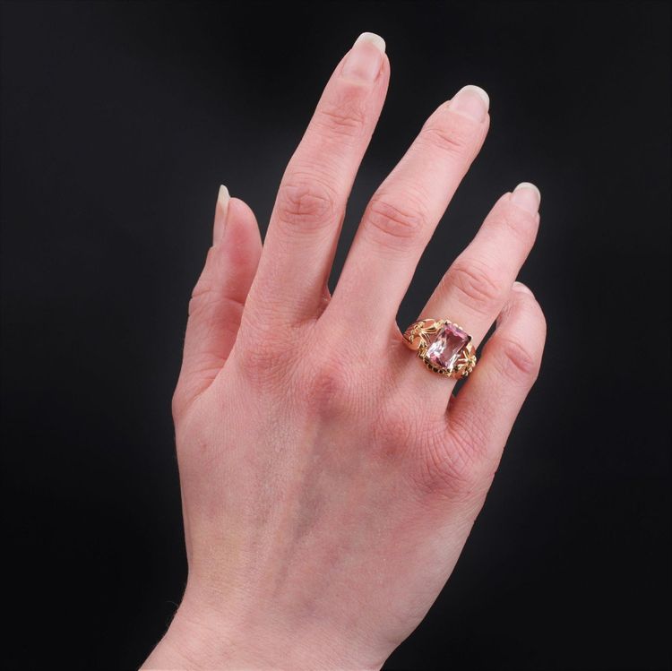 Bague Ancienne Tourmaline Polychrome Et Or