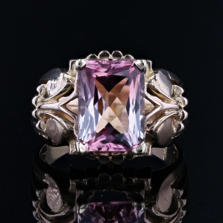 Bague Ancienne Tourmaline Polychrome Et Or