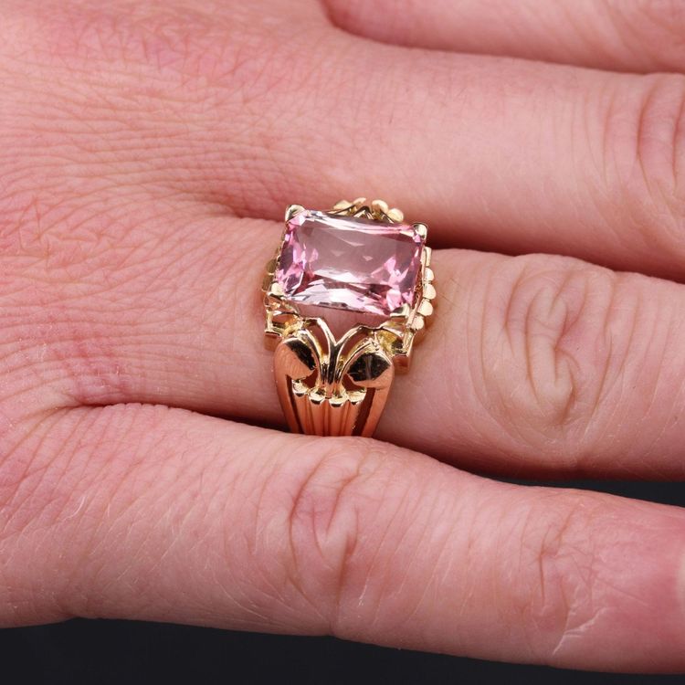 Bague Ancienne Tourmaline Polychrome Et Or