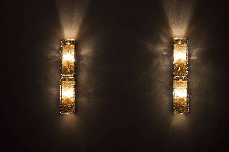 Large Murano Ice Glass Wall Sconces
