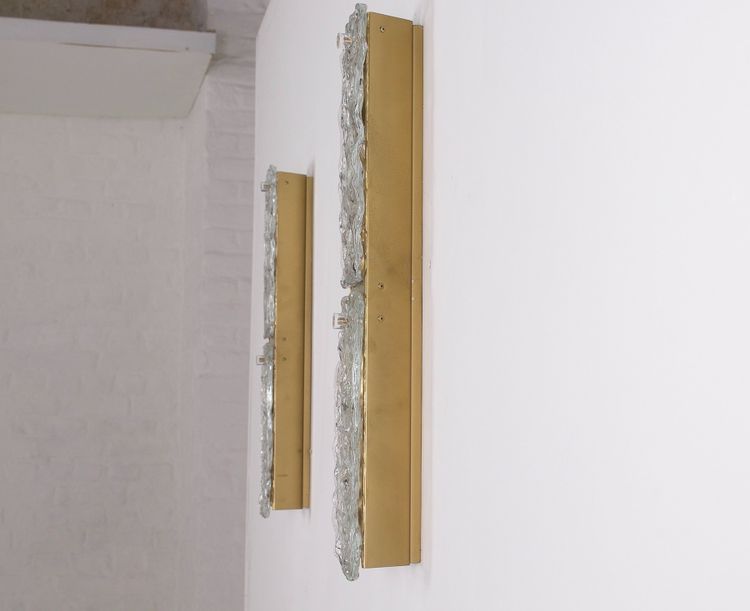 Large Murano Ice Glass Wall Sconces