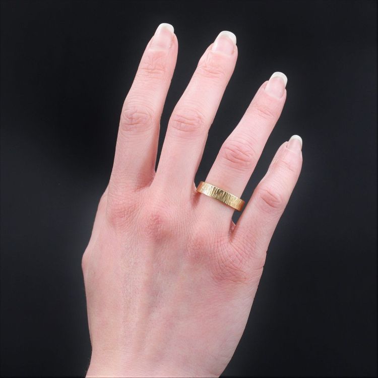 Brushed Yellow Gold Wedding Ring