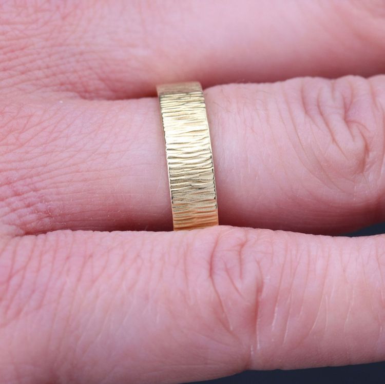 Brushed Yellow Gold Wedding Ring