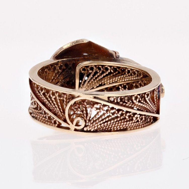 Bague Ancienne En Or Ceinture Filigranée