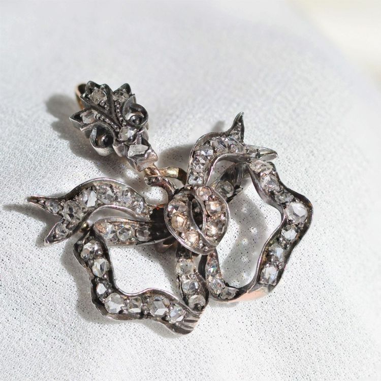 Pendentif Ancien Diamants Transformable En Broche