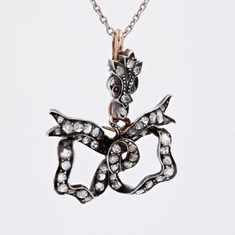 Pendentif Ancien Diamants Transformable En Broche
