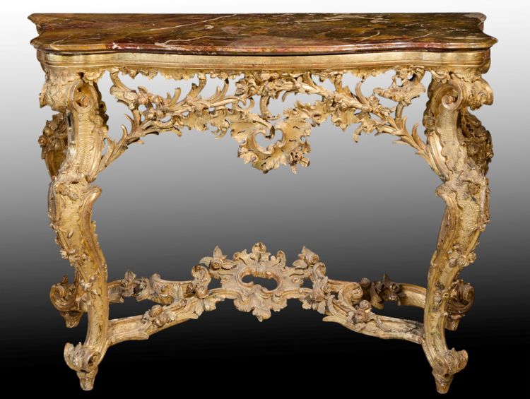 Console en bois sculpté et doré, Gênes, milieu du XVIIIe siècle