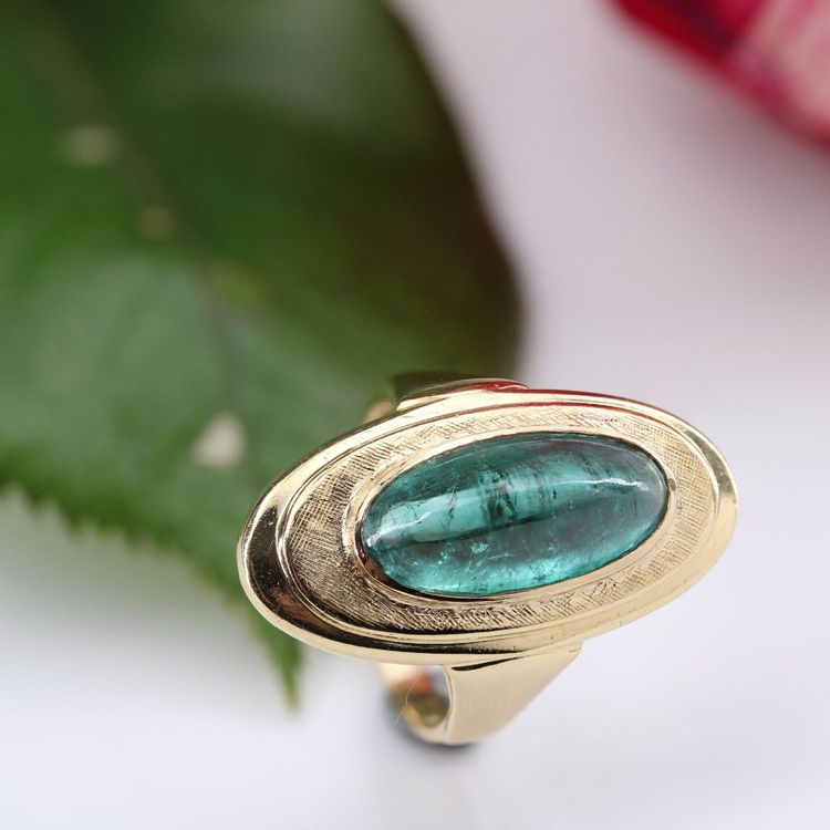 Bague Tourmaline Pain De Sucre Et Or